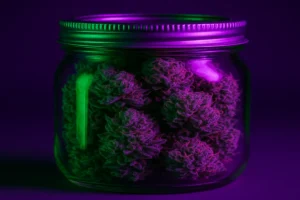 Cannabis fermentieren. THCA Buds in a jar
