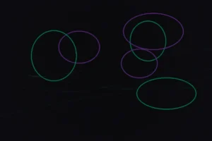 Neon-grünes und violettes Headerbild im Cannabis-Stil für THCA Erfahrungen, abstrakte Blütenstruktur
