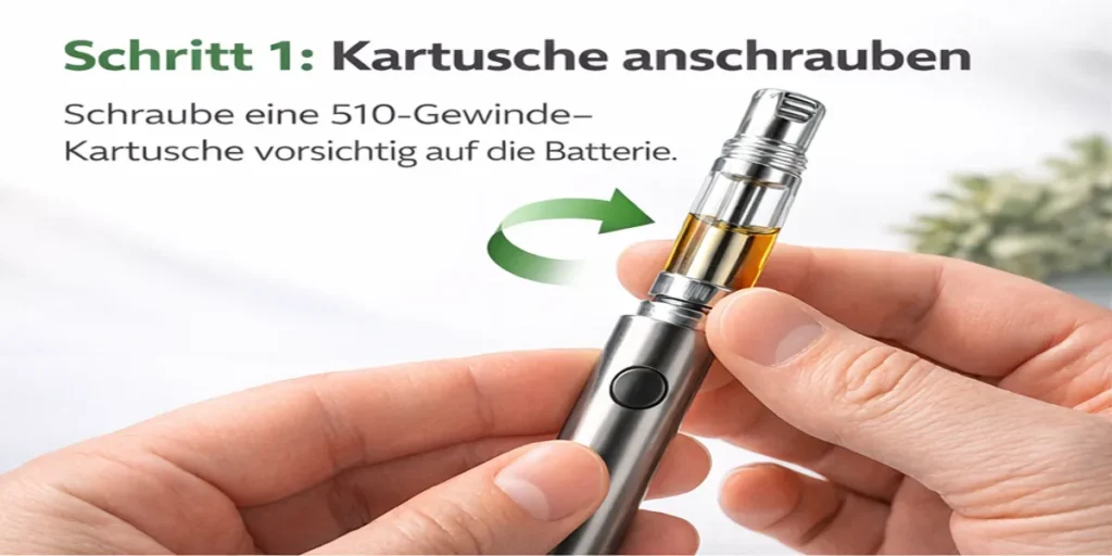 CCELL M3B Batterie – 510 Kartusche richtig anschrauben