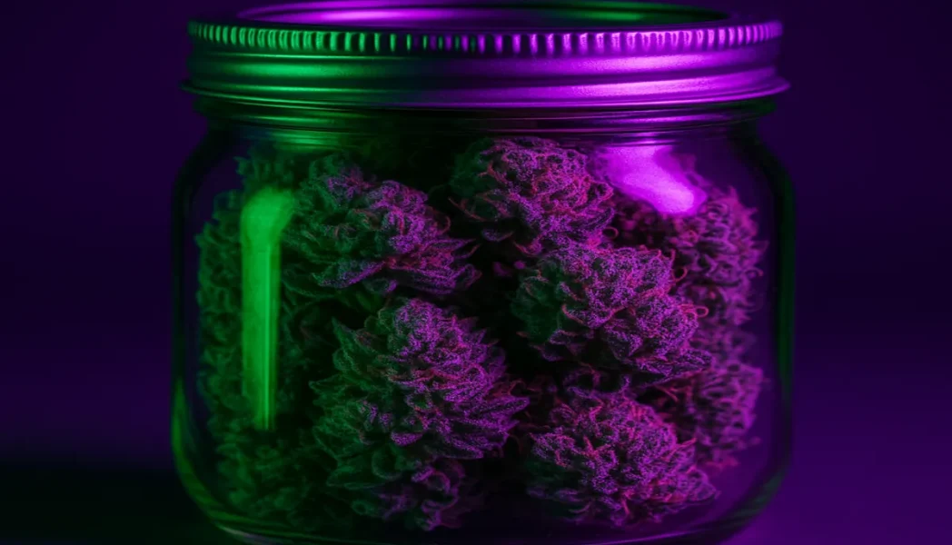 Cannabis fermentieren. THCA Buds in a jar